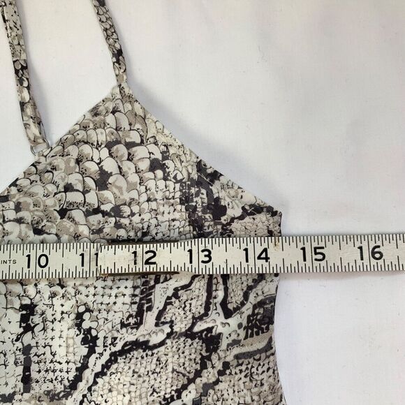 Reformation Rhodes Silk Snake Print Tank Top Cami XS White Black Python Boa - Picture 8 of 10
